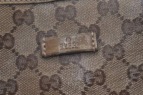 Authentic GUCCI GG Crystal Shoulder Tote Bag GG PVC Leather 197953 Brown 0761K