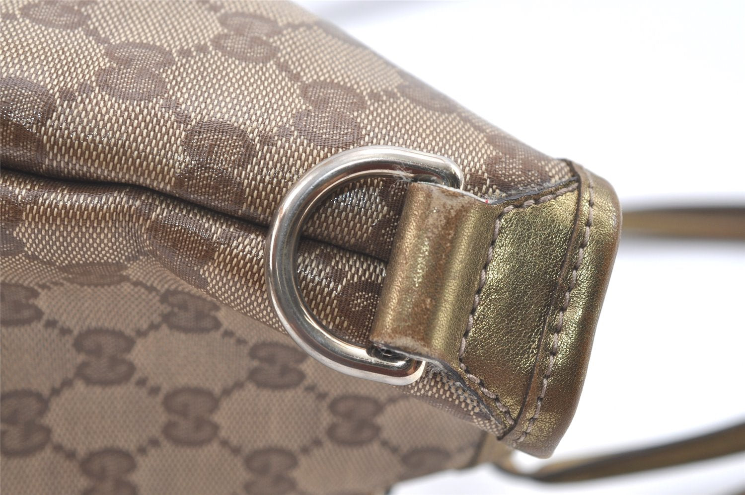 Authentic GUCCI GG Crystal Shoulder Tote Bag GG PVC Leather 197953 Brown 0761K