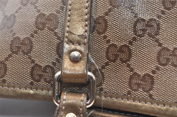 Authentic GUCCI GG Crystal Shoulder Tote Bag GG PVC Leather 197953 Brown 0761K