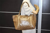 Authentic GUCCI GG Crystal Shoulder Tote Bag GG PVC Leather 197953 Brown 0761K