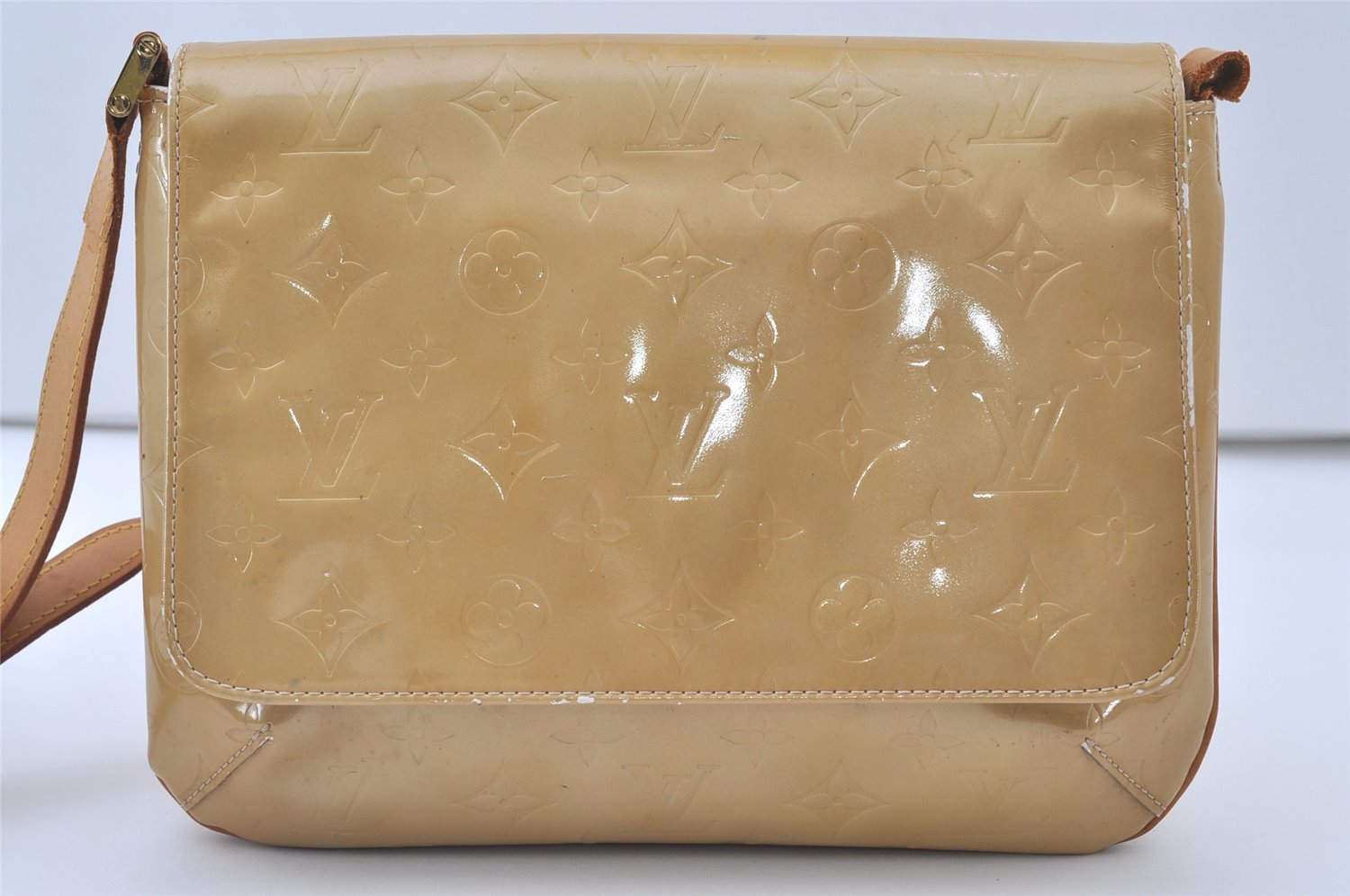 Auth Louis Vuitton Vernis Thompson Street Shoulder Bag Yellow M91008 Junk 0763J