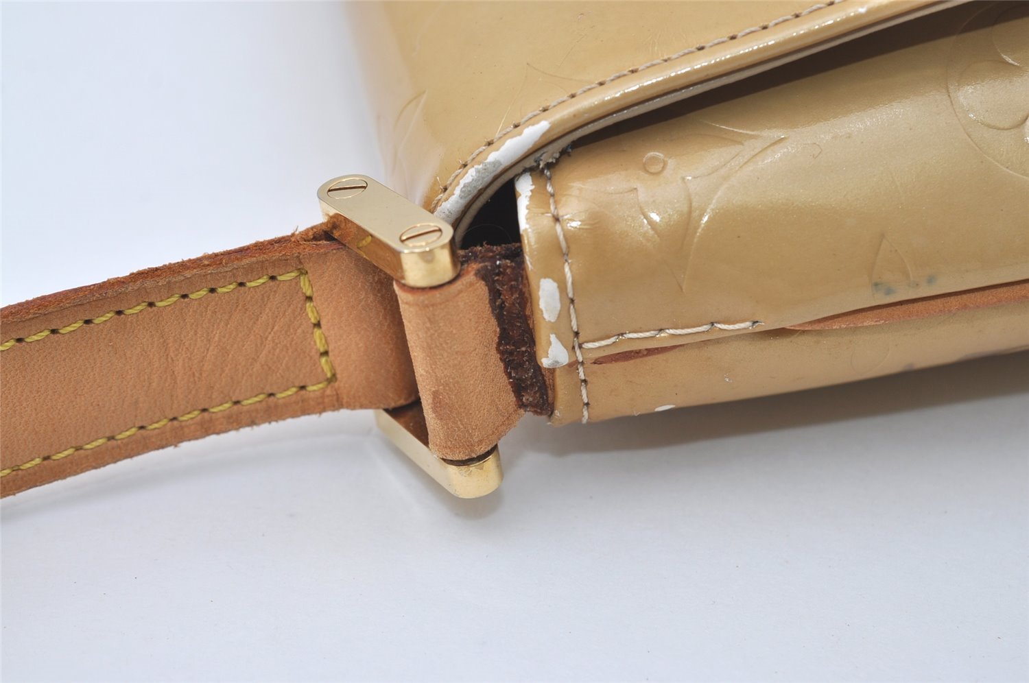 Auth Louis Vuitton Vernis Thompson Street Shoulder Bag Yellow M91008 Junk 0763J