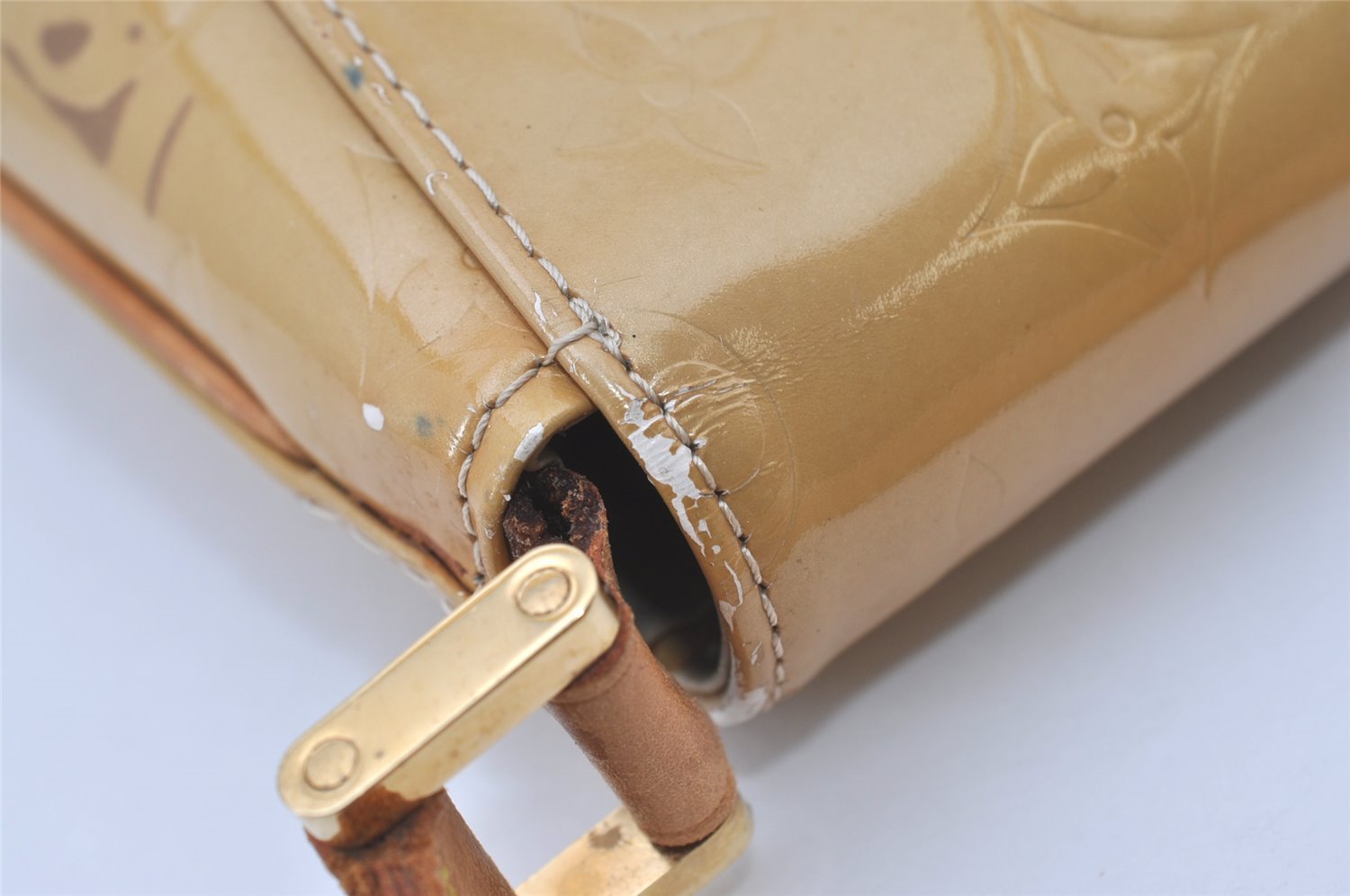 Auth Louis Vuitton Vernis Thompson Street Shoulder Bag Yellow M91008 Junk 0763J