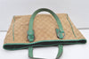 Authentic GUCCI Shoulder Tote Bag GG Canvas Leather 113017 Beige Blue 0763K