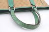 Authentic GUCCI Shoulder Tote Bag GG Canvas Leather 113017 Beige Blue 0763K