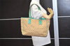 Authentic GUCCI Shoulder Tote Bag GG Canvas Leather 113017 Beige Blue 0763K