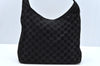 Authentic GUCCI Shoulder Bag GG Suede Leather 0013297 Black Junk 0764J