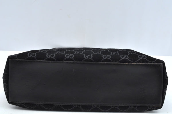 Authentic GUCCI Shoulder Bag GG Suede Leather 0013297 Black Junk 0764J