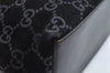 Authentic GUCCI Shoulder Bag GG Suede Leather 0013297 Black Junk 0764J