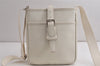 Authentic BURBERRY Vintage Leather Shoulder Cross Body Bag Purse White 0764K