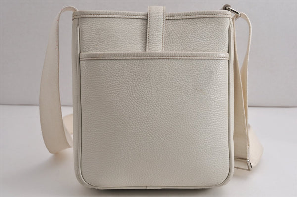Authentic BURBERRY Vintage Leather Shoulder Cross Body Bag Purse White 0764K