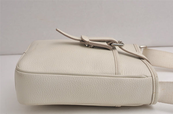 Authentic BURBERRY Vintage Leather Shoulder Cross Body Bag Purse White 0764K