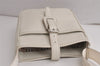 Authentic BURBERRY Vintage Leather Shoulder Cross Body Bag Purse White 0764K