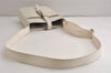 Authentic BURBERRY Vintage Leather Shoulder Cross Body Bag Purse White 0764K