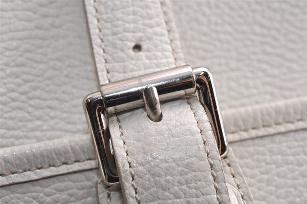 Authentic BURBERRY Vintage Leather Shoulder Cross Body Bag Purse White 0764K