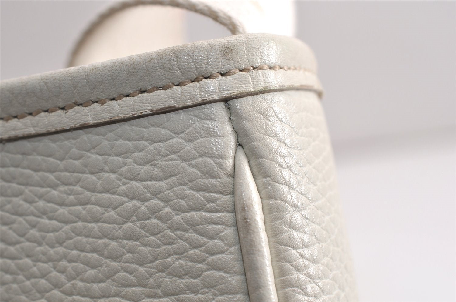 Authentic BURBERRY Vintage Leather Shoulder Cross Body Bag Purse White 0764K