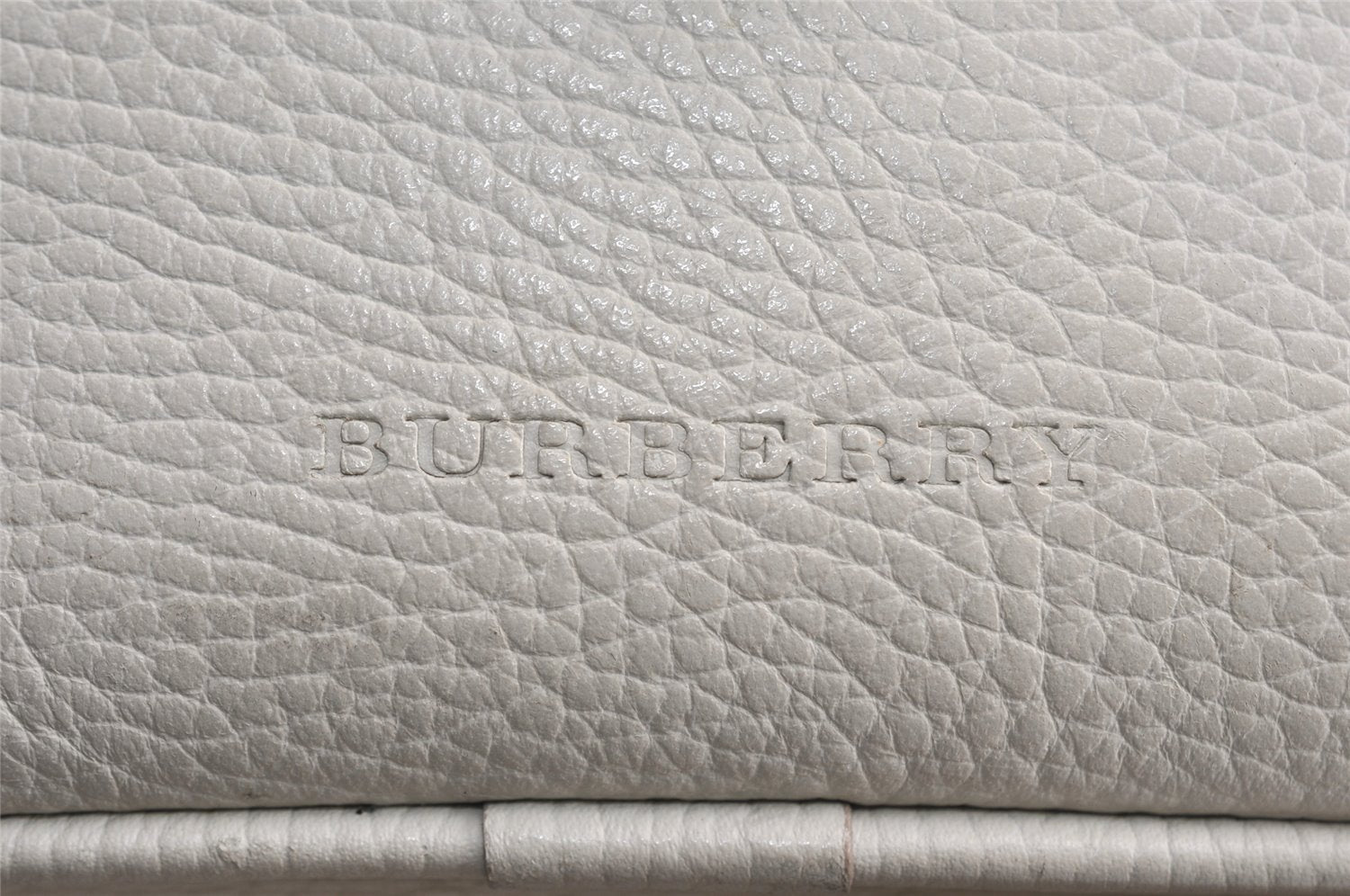 Authentic BURBERRY Vintage Leather Shoulder Cross Body Bag Purse White 0764K