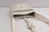 Authentic BURBERRY Vintage Leather Shoulder Cross Body Bag Purse White 0764K