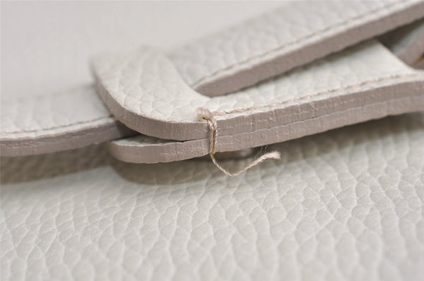 Authentic BURBERRY Vintage Leather Shoulder Cross Body Bag Purse White 0764K