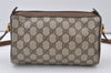 Authentic GUCCI Web Sherry Line Shoulder Cross Bag GG PVC Leather Brown 0765J
