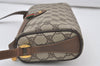 Authentic GUCCI Web Sherry Line Shoulder Cross Bag GG PVC Leather Brown 0765J