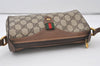 Authentic GUCCI Web Sherry Line Shoulder Cross Bag GG PVC Leather Brown 0765J