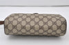 Authentic GUCCI Web Sherry Line Shoulder Cross Bag GG PVC Leather Brown 0765J