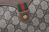 Authentic GUCCI Web Sherry Line Shoulder Cross Bag GG PVC Leather Brown 0765J
