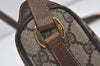 Authentic GUCCI Web Sherry Line Shoulder Cross Bag GG PVC Leather Brown 0765J