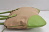 Authentic PRADA Vintage Canvas Leather Shoulder Tote Bag Beige Light Green 0765K