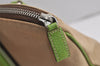 Authentic PRADA Vintage Canvas Leather Shoulder Tote Bag Beige Light Green 0765K