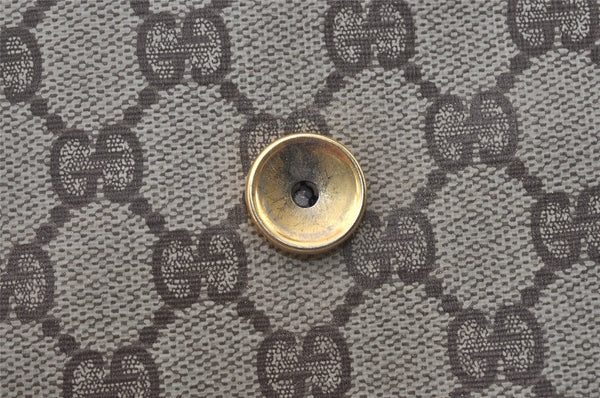 Authentic GUCCI Vintage Clutch Hand Bag Purse GG PVC Leather Brown Junk 0766J