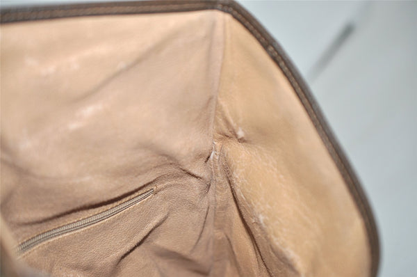 Authentic GUCCI Vintage Clutch Hand Bag Purse GG PVC Leather Brown Junk 0766J