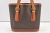 Authentic CELINE Macadam Blason Shoulder Hand Bag Purse PVC Leather Brown 0767K