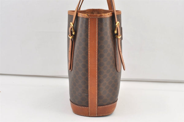 Authentic CELINE Macadam Blason Shoulder Hand Bag Purse PVC Leather Brown 0767K