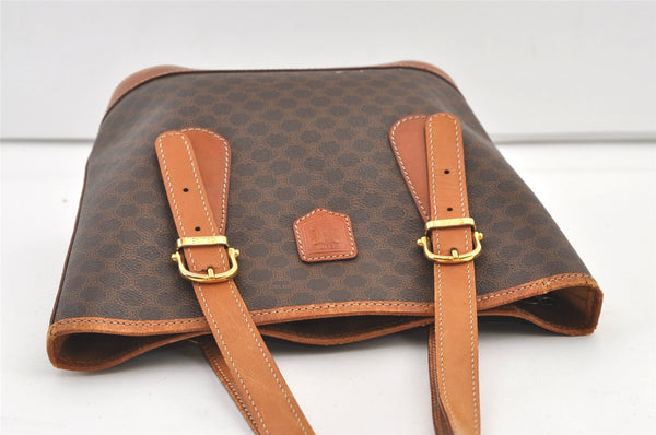 Authentic CELINE Macadam Blason Shoulder Hand Bag Purse PVC Leather Brown 0767K
