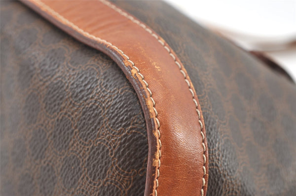 Authentic CELINE Macadam Blason Shoulder Hand Bag Purse PVC Leather Brown 0767K