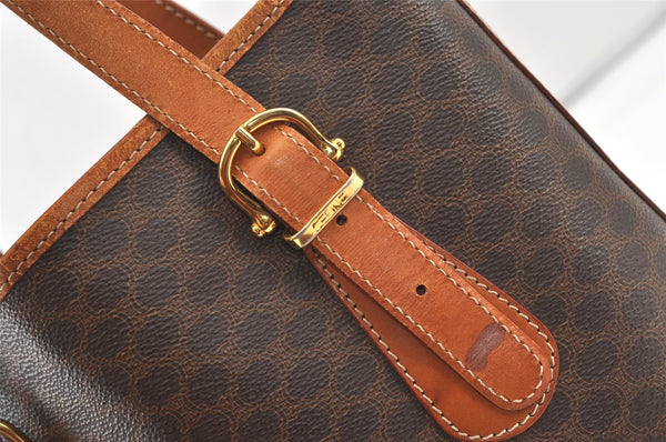 Authentic CELINE Macadam Blason Shoulder Hand Bag Purse PVC Leather Brown 0767K