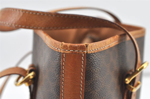 Authentic CELINE Macadam Blason Shoulder Hand Bag Purse PVC Leather Brown 0767K