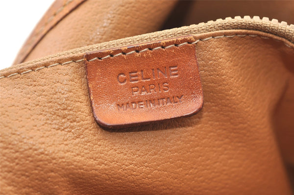 Authentic CELINE Macadam Blason Shoulder Hand Bag Purse PVC Leather Brown 0767K