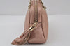 Authentic GUCCI SOHO Tassel Chain Shoulder Hand Bag GG Leather 308983 Pink 0768J
