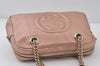 Authentic GUCCI SOHO Tassel Chain Shoulder Hand Bag GG Leather 308983 Pink 0768J