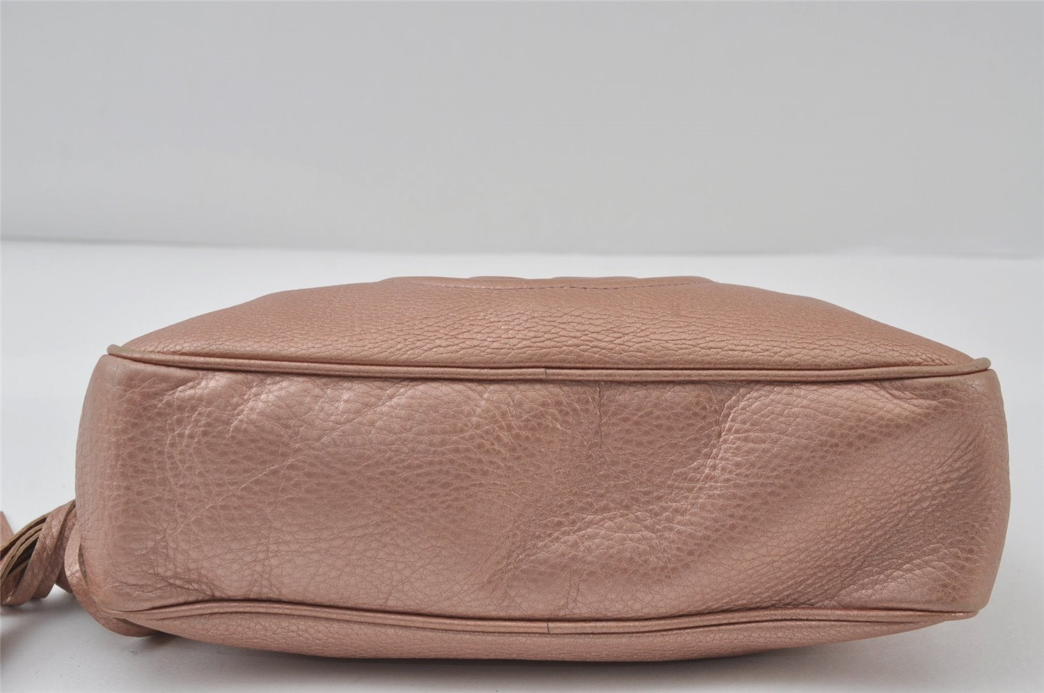 Authentic GUCCI SOHO Tassel Chain Shoulder Hand Bag GG Leather 308983 Pink 0768J