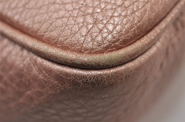 Authentic GUCCI SOHO Tassel Chain Shoulder Hand Bag GG Leather 308983 Pink 0768J