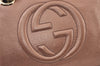 Authentic GUCCI SOHO Tassel Chain Shoulder Hand Bag GG Leather 308983 Pink 0768J