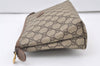 Authentic GUCCI Vintage Clutch Hand Bag Purse GG PVC Leather Brown Junk 0769J