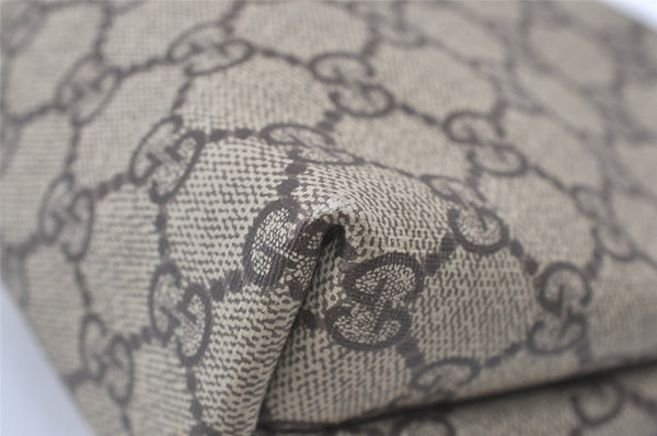 Authentic GUCCI Vintage Clutch Hand Bag Purse GG PVC Leather Brown Junk 0769J