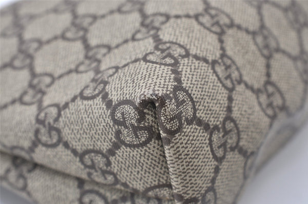 Authentic GUCCI Vintage Clutch Hand Bag Purse GG PVC Leather Brown Junk 0769J