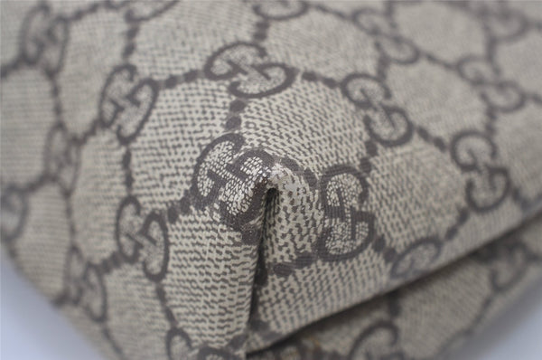 Authentic GUCCI Vintage Clutch Hand Bag Purse GG PVC Leather Brown Junk 0769J