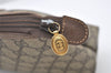 Authentic GUCCI Vintage Clutch Hand Bag Purse GG PVC Leather Brown Junk 0769J